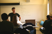 tim miller teaching performance arts class at csuci.