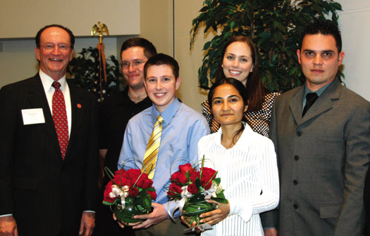 President Rush poses with CSUCI students