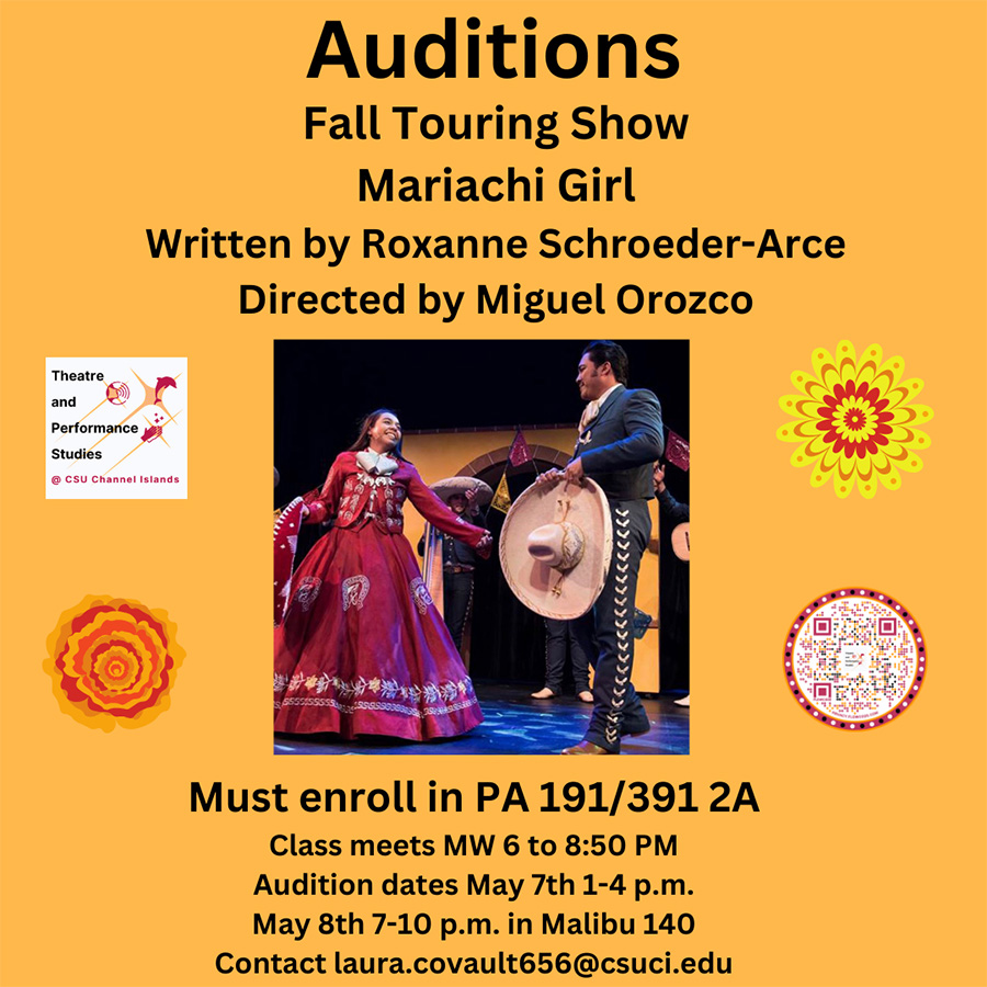 auditions for fall musical "Mariachi Girl" will be held on May 7 and 8