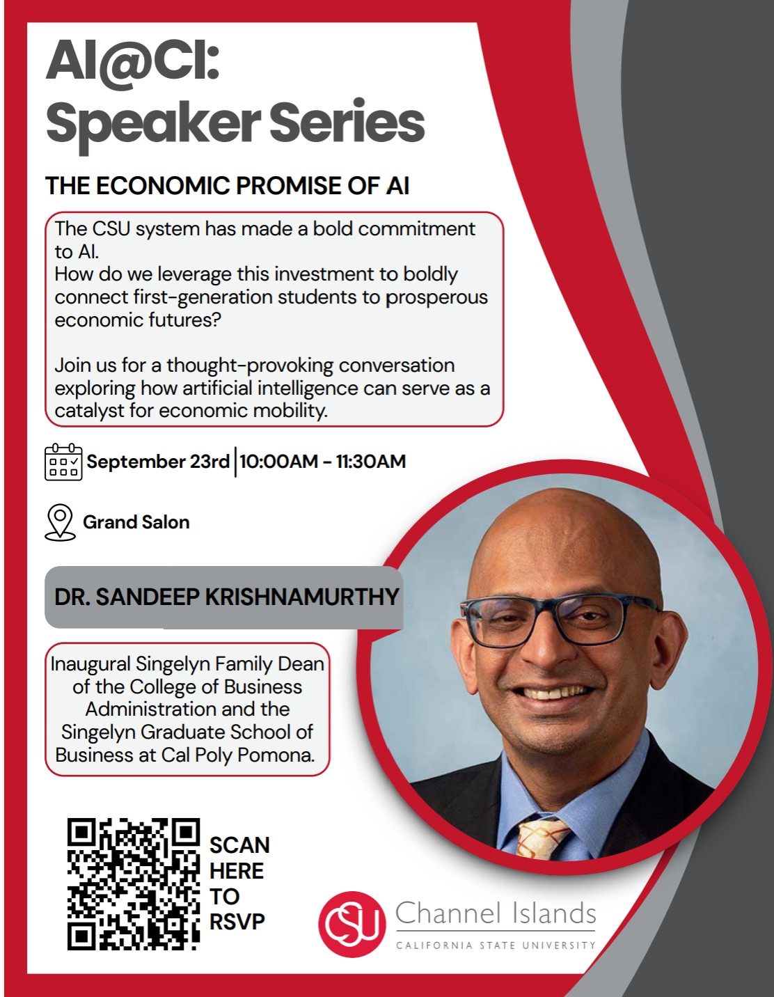 AI at CI speaker series event flyer