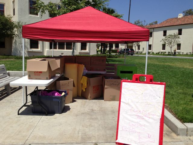 student housing move-out donation station