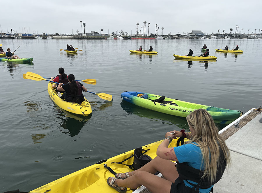 students are in kayaks at Channel Islands Harbor