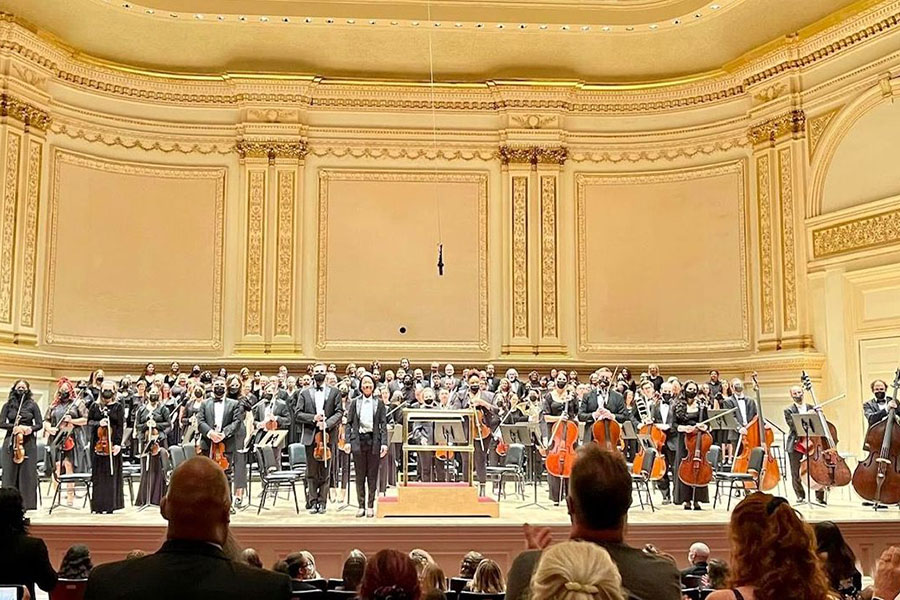 CSUCI University Chorus enjoys a standing ovation following their performance at Carnegie Hall