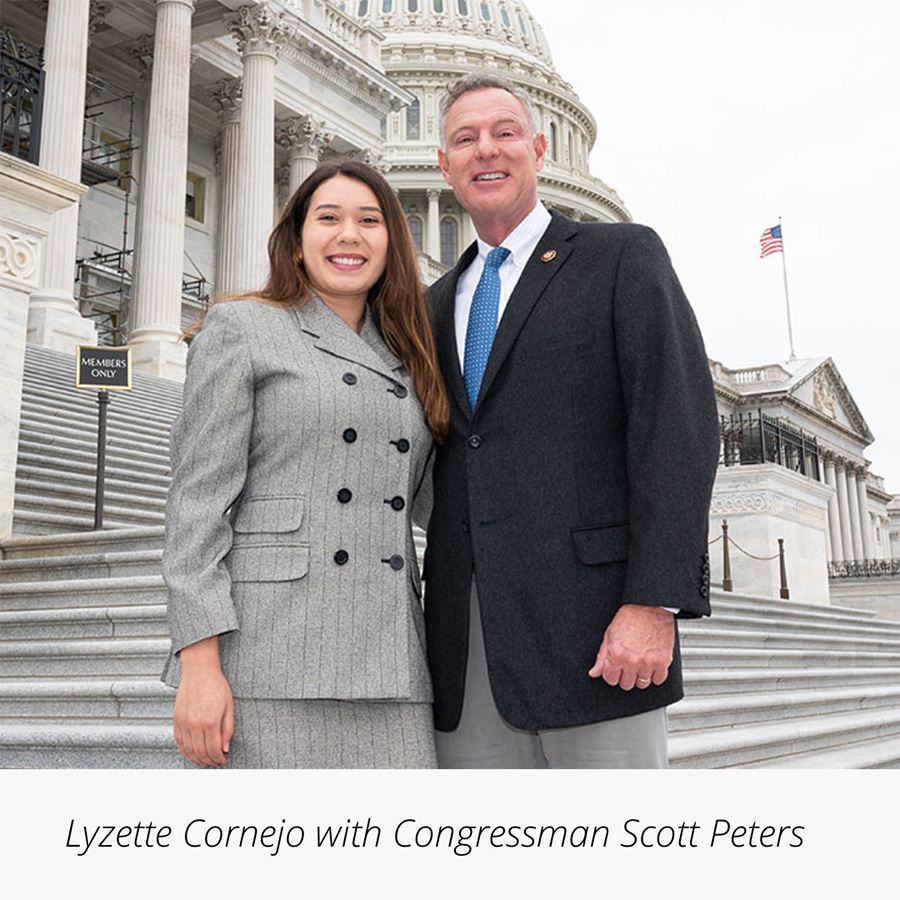 Lyzette Cornejo and U.S. Representative Scott Peters