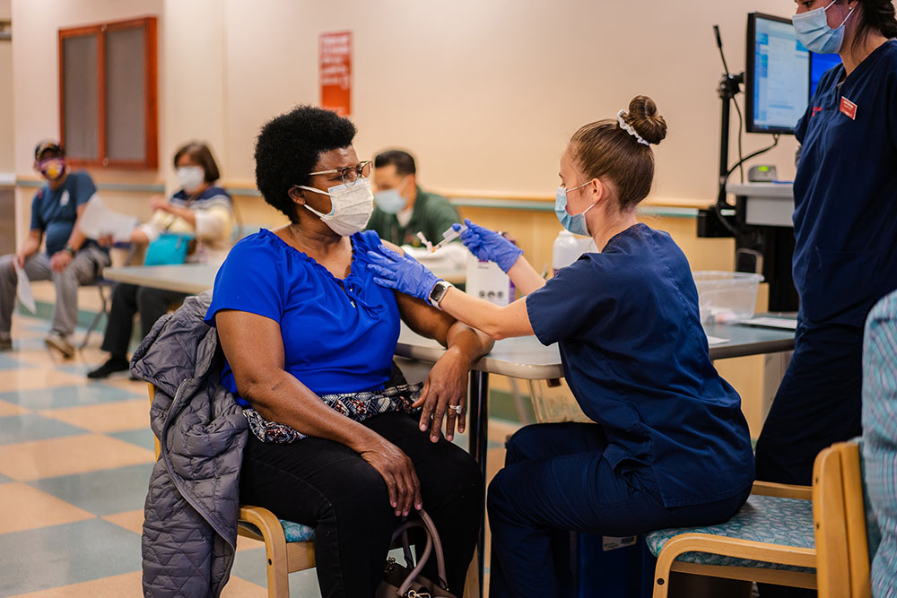 Marie Terzll and student nurse Sarah Wilson