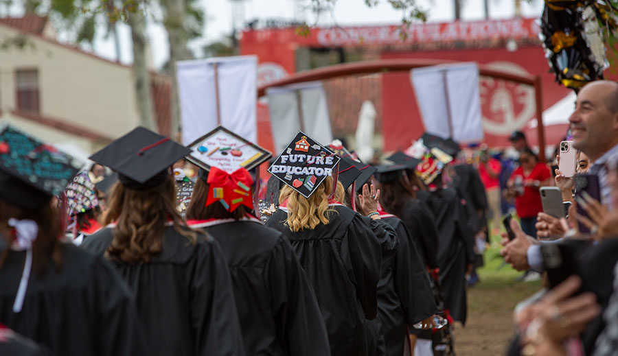 CSUCI education students who were graduating attend the 2023 Commencement ceremony
