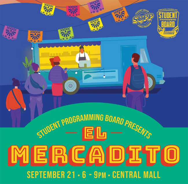 El Mercadito Night Market, Thursday, Sept. 21 from 6 to 9 p.m. at the Central Mall 