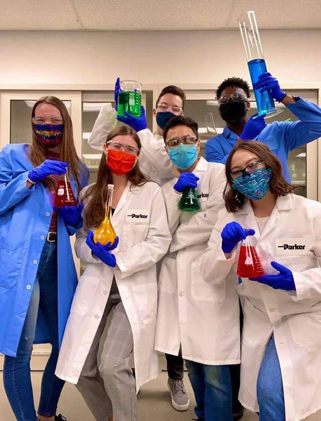 Student Interns in laboratory