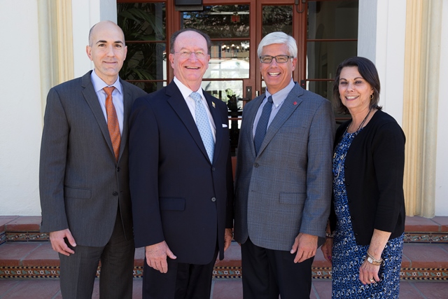 Union Bank representatives with Dr. Richard R. Rush