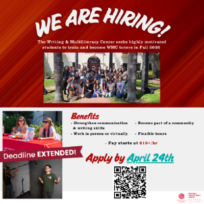 WMC Hiring Writing Tutors