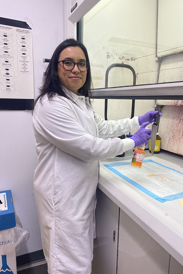 Dennise Hernandez works in the Fingerprint Unit.