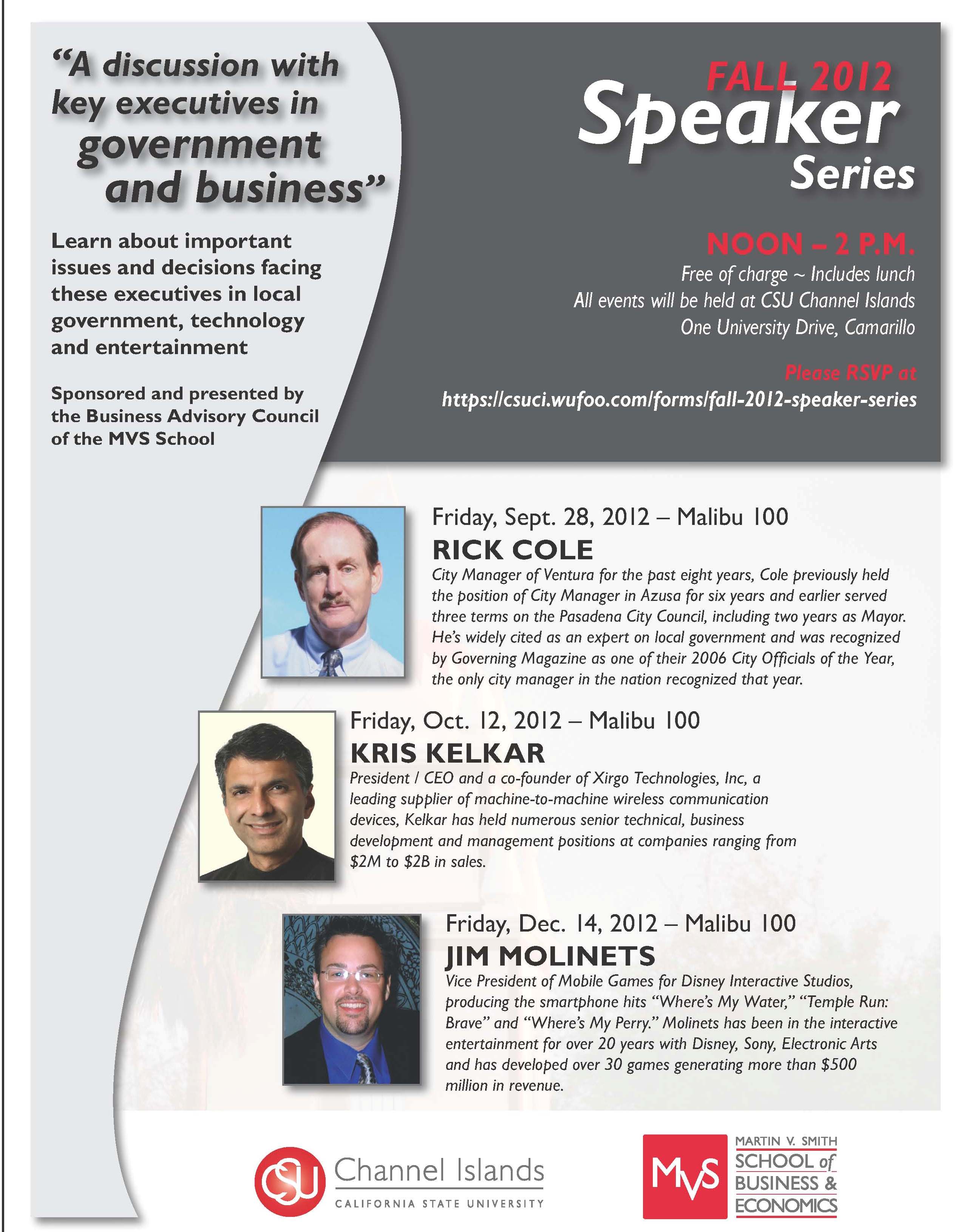 Fall 2012 MVS Speaker Series