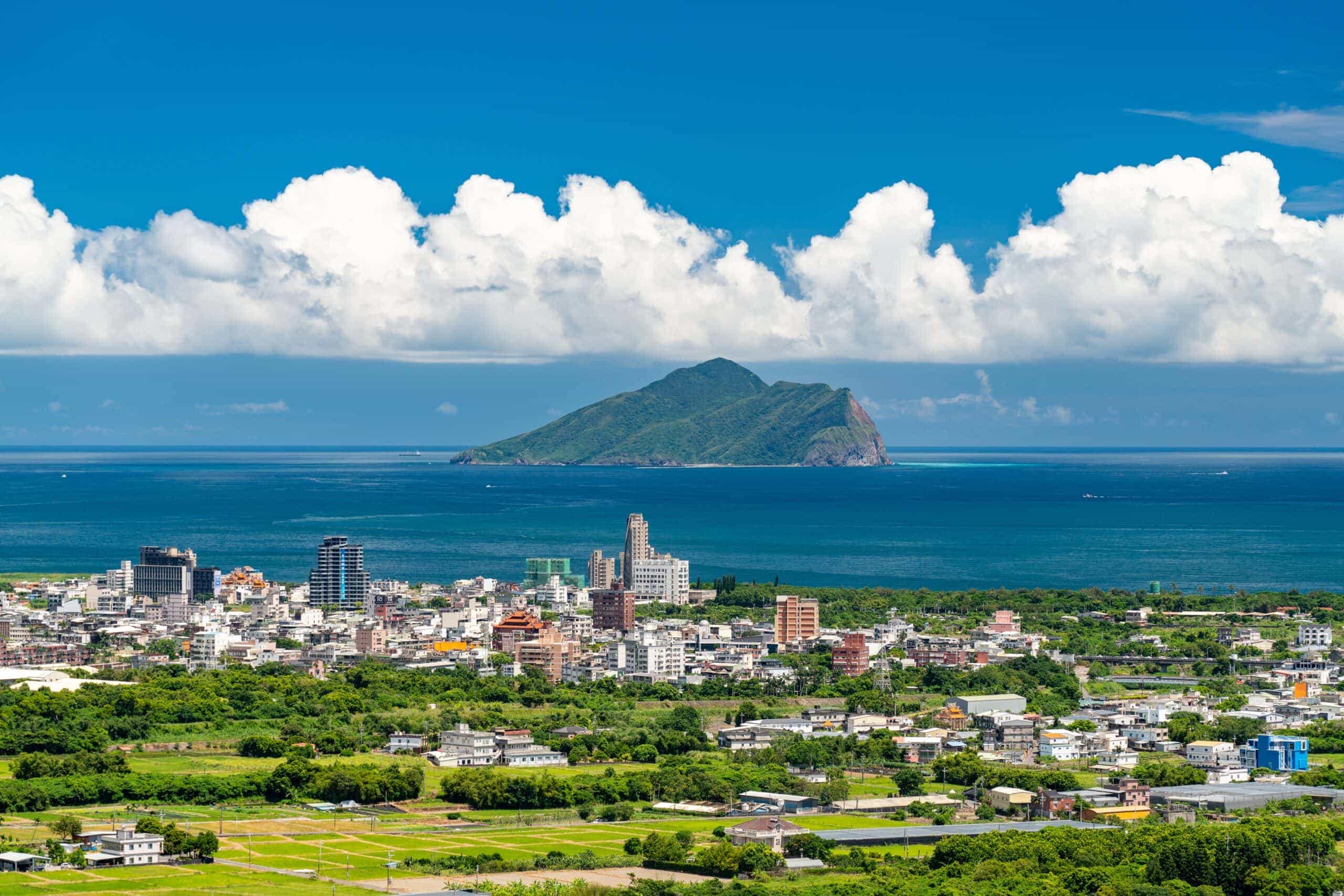 panoramic view of Guishan Dao Toucheng Landkreis Yilan in Taiwan