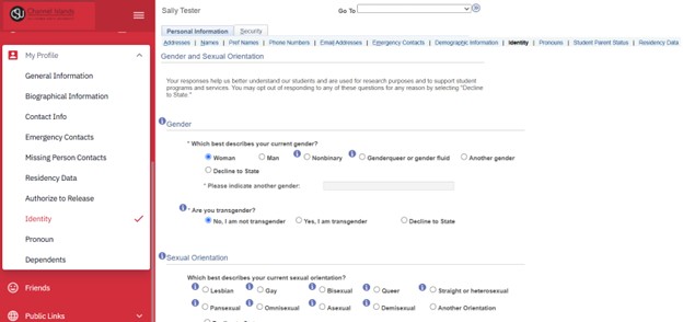 Gender Identity Screen Picture