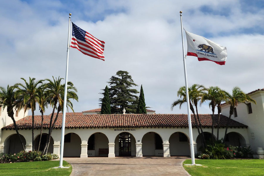 America and California Flag Together