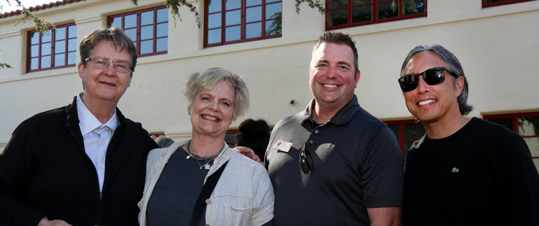 Kaia Tollefson, Tiina Itkonen, Brian Lindgren, and President Richard Yao stand together in a group smiling