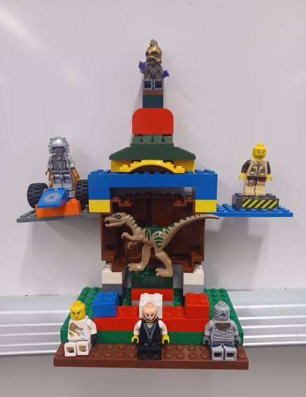 Free form plastic building block structure representing the Minzberg Model.