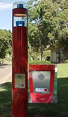 emergency blue light phone on campus