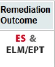 A sample remediation outcome column