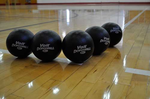 Dodgeballs on the ground