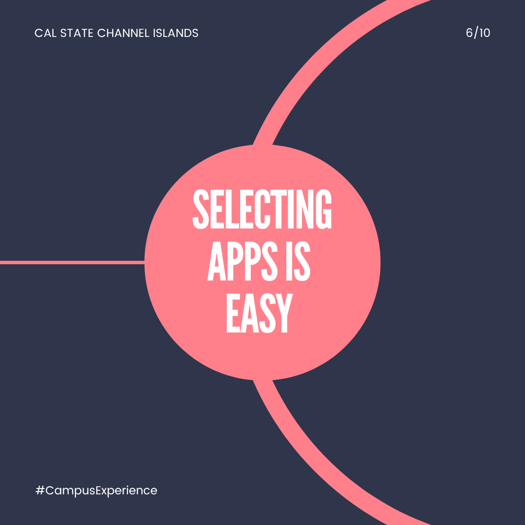 Selecting apps is easy
