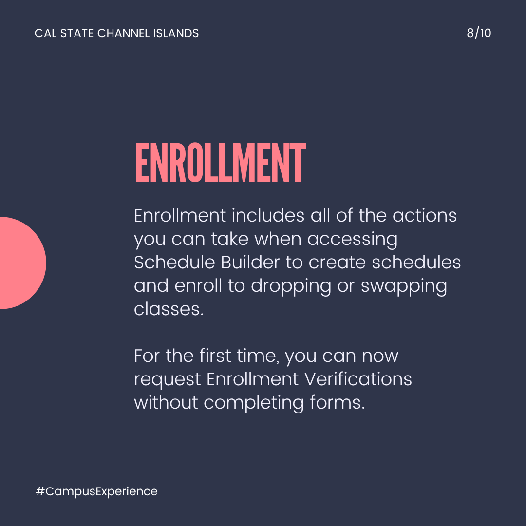 Enrollment includes all the actions you can take to create schedules and enroll.