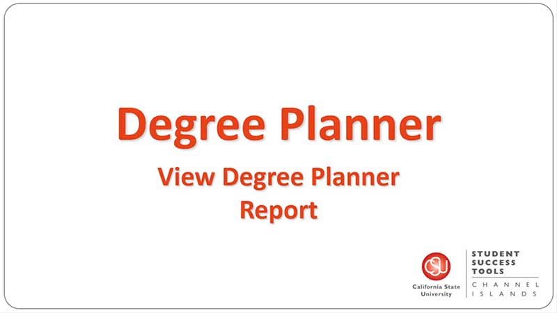 View degree planner report