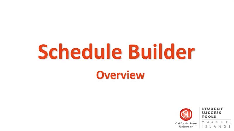 Schedule builder overview