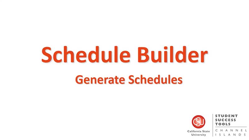Schedule builder generate schedules