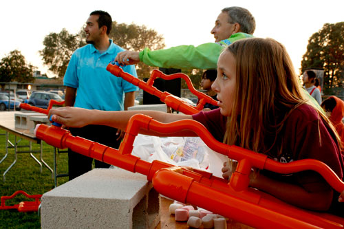 Marshmallow shooters at the Science Carnival