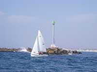 Austin on a sailboat