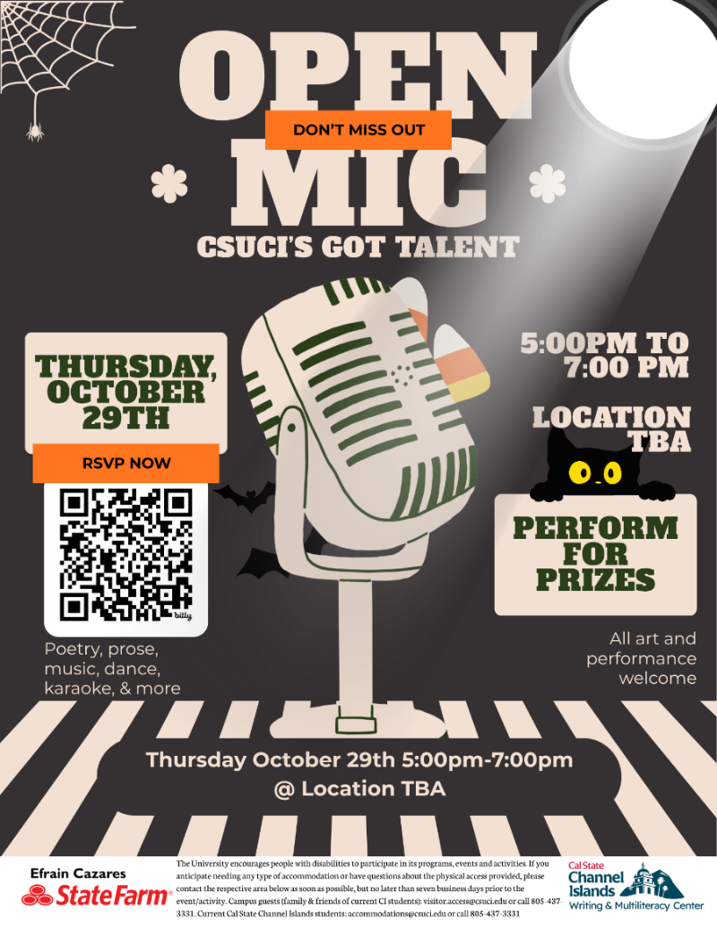 Open Mic Flyer for Fall 2026