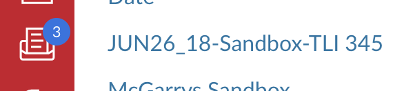 Example of sandbox course name in course list