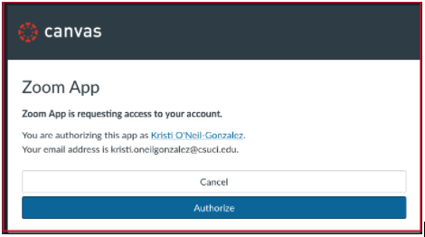 Authorization window