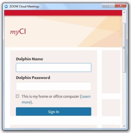 myCI login page