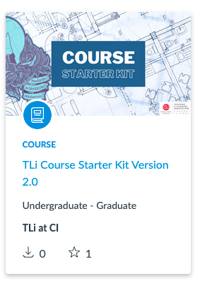 Screenshot of the course starter kit card as it appears in Canvas Commons