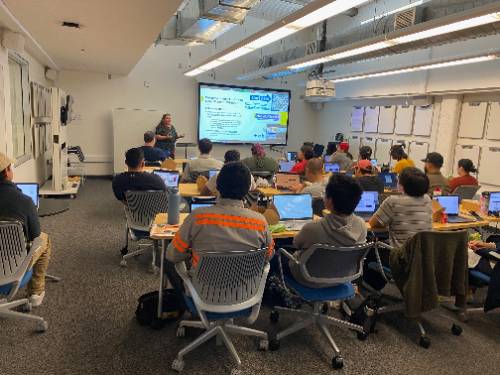 Students attending a Plot-A-Thon Lunch & Learn Workshop