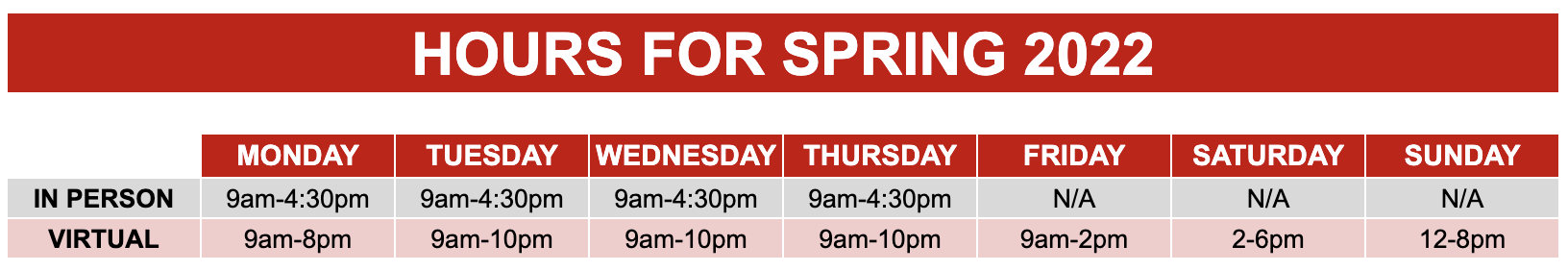 spring hours